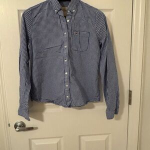 Hollister Blue Gingham Women’s Button Shirt